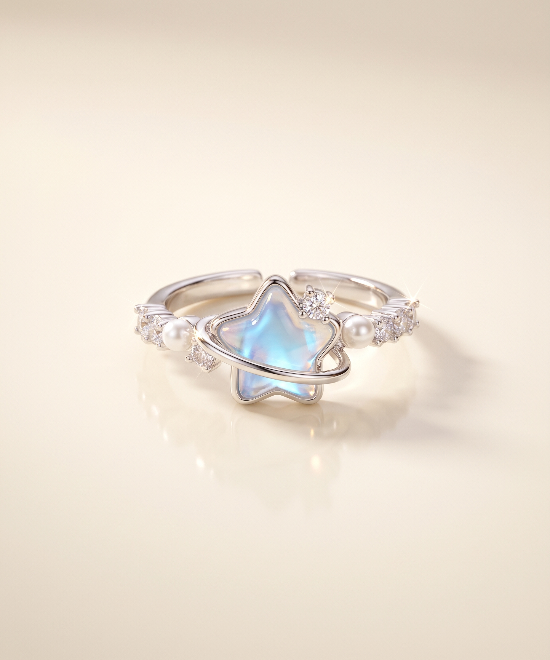 Moonlit Star Ring