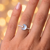 Moonlit Crescent Ring