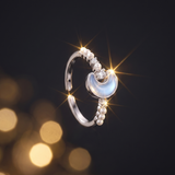 Moonlit Crescent Ring