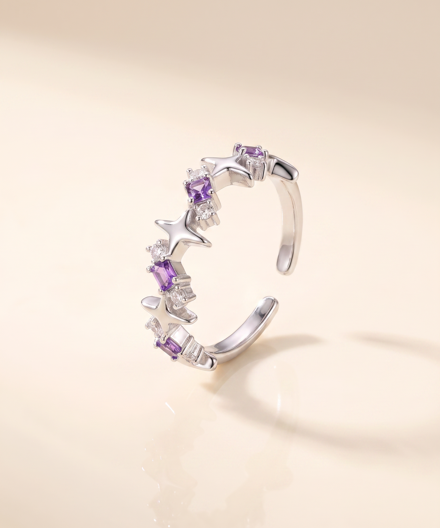Amethyst Star Ring