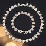 Tennis Heart Necklace & Bracelet